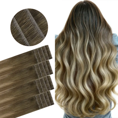 Tape in Human Hair Extensions, Straight Seamless Tape Ins, 20pcs 50g