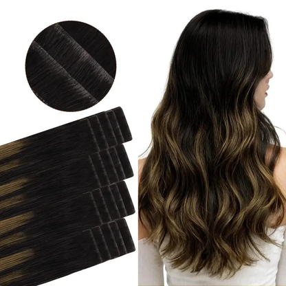 Tape in Human Hair Extensions, Straight Seamless Tape Ins, 20pcs 50g