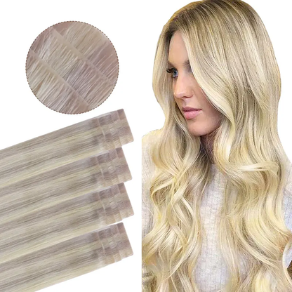 Tape in Human Hair Extensions, Straight Seamless Tape Ins, 20pcs 50g