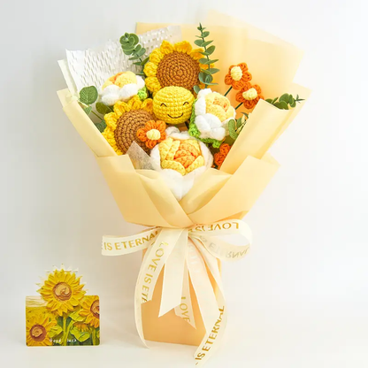 Crochet Halloween Flower Bouquet, Pumpkin Ghost Knitted Rose Bouquet, Forever Flowers Gift