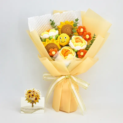 Crochet Halloween Flower Bouquet, Pumpkin Ghost Knitted Rose Bouquet, Forever Flowers Gift