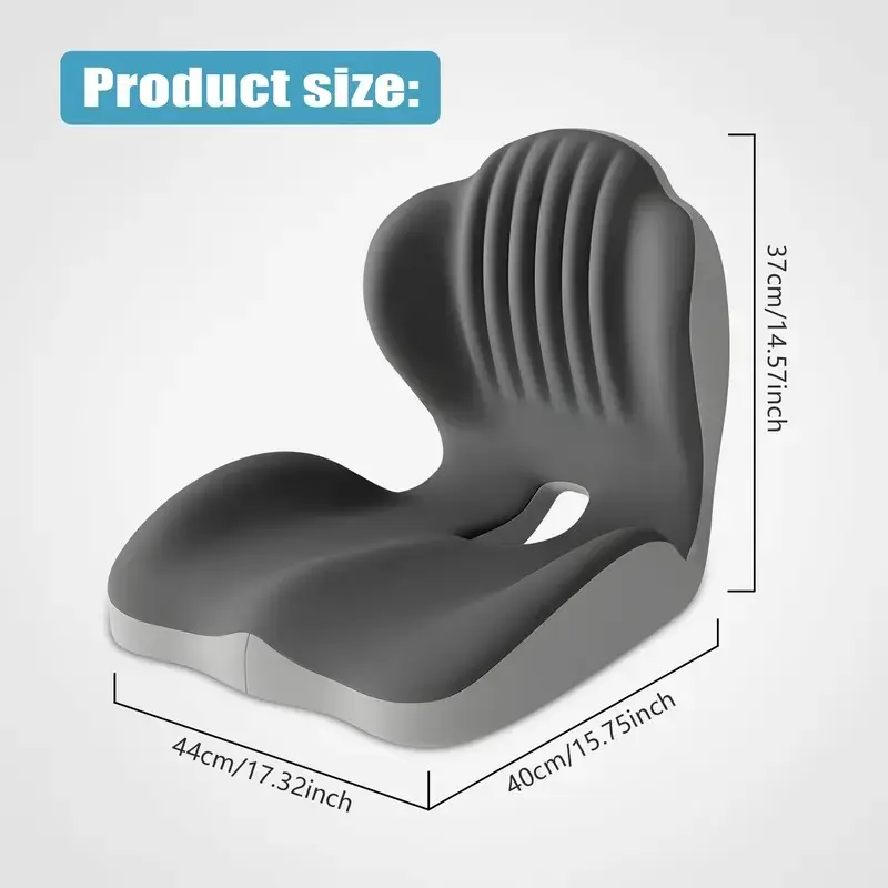 Ergonomic Memory Foam Seat Cushion with Lumbar & Back Support, Pressure Relief Coccyx Pad for Office Chair, Car Seat & Desk Chair