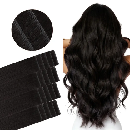 Tape in Human Hair Extensions, Straight Seamless Tape Ins, 20pcs 50g