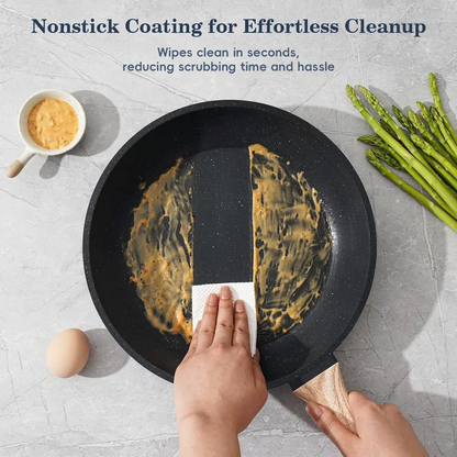 12-Piece Nonstick Granite Cookware Set, Pots and Pans Set, Induction Compatible Kitchen Cookware