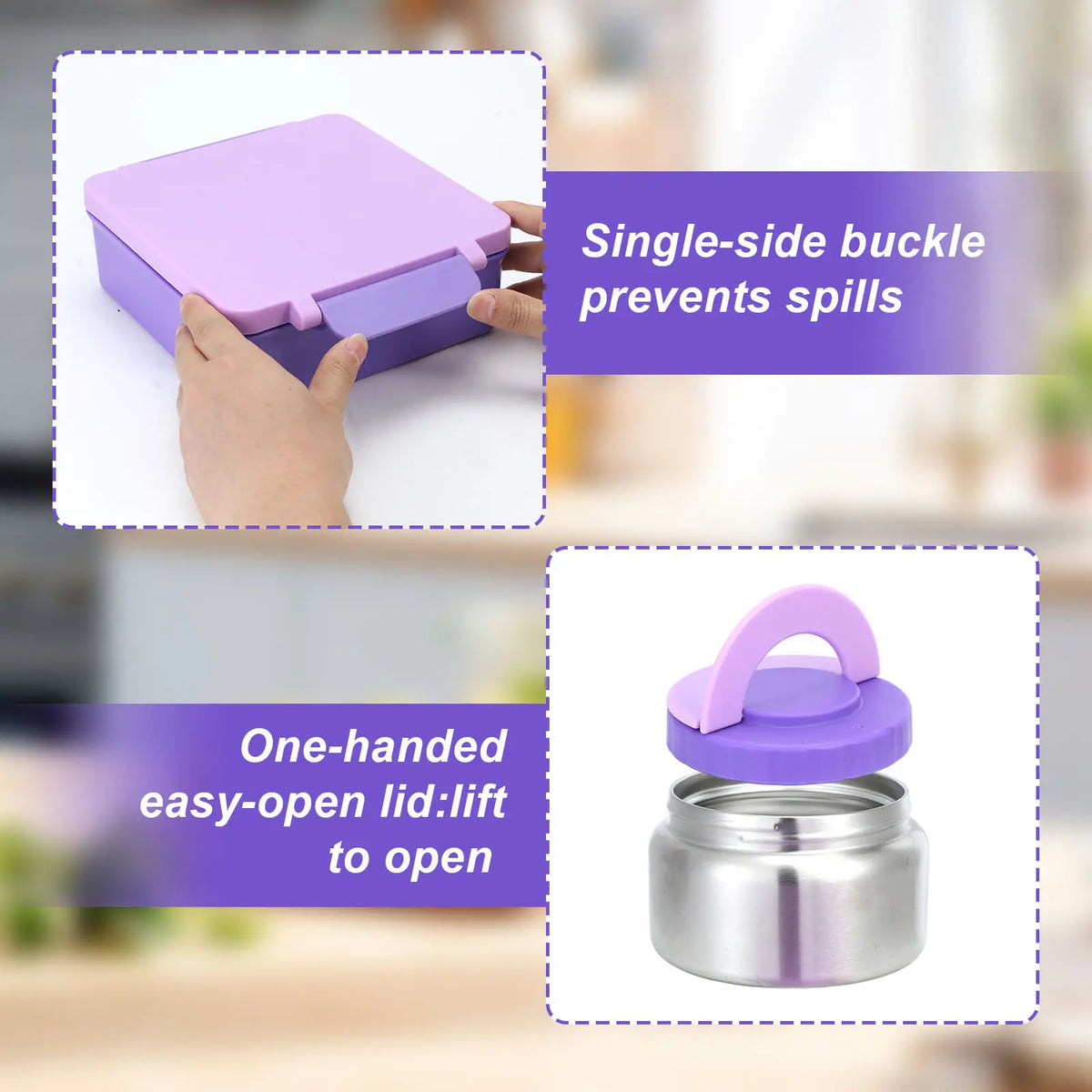 Sturdy Lightweight Airtight ThermalInsulation Bento Lunch Box - 4 Compartments