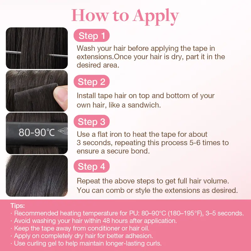 Tape in Human Hair Extensions, Straight Seamless Tape Ins, 20pcs 50g