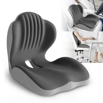 Ergonomic Memory Foam Seat Cushion with Lumbar & Back Support, Pressure Relief Coccyx Pad for Office Chair, Car Seat & Desk Chair
