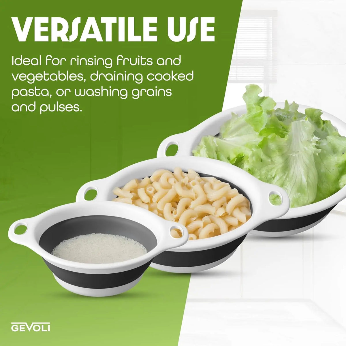 Collapsible Colanders 3-Pack