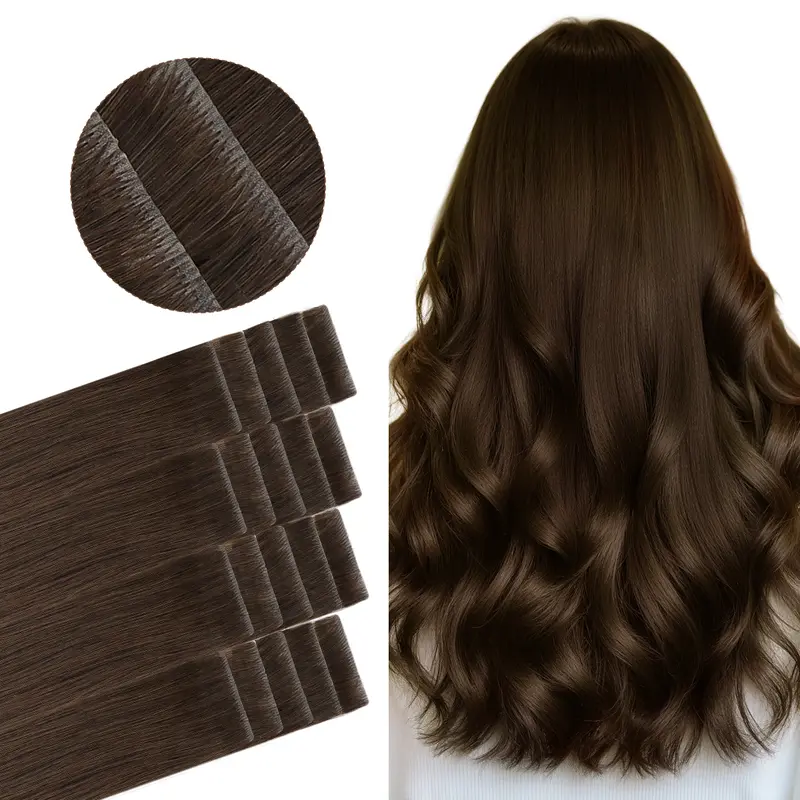 Tape in Human Hair Extensions, Straight Seamless Tape Ins, 20pcs 50g