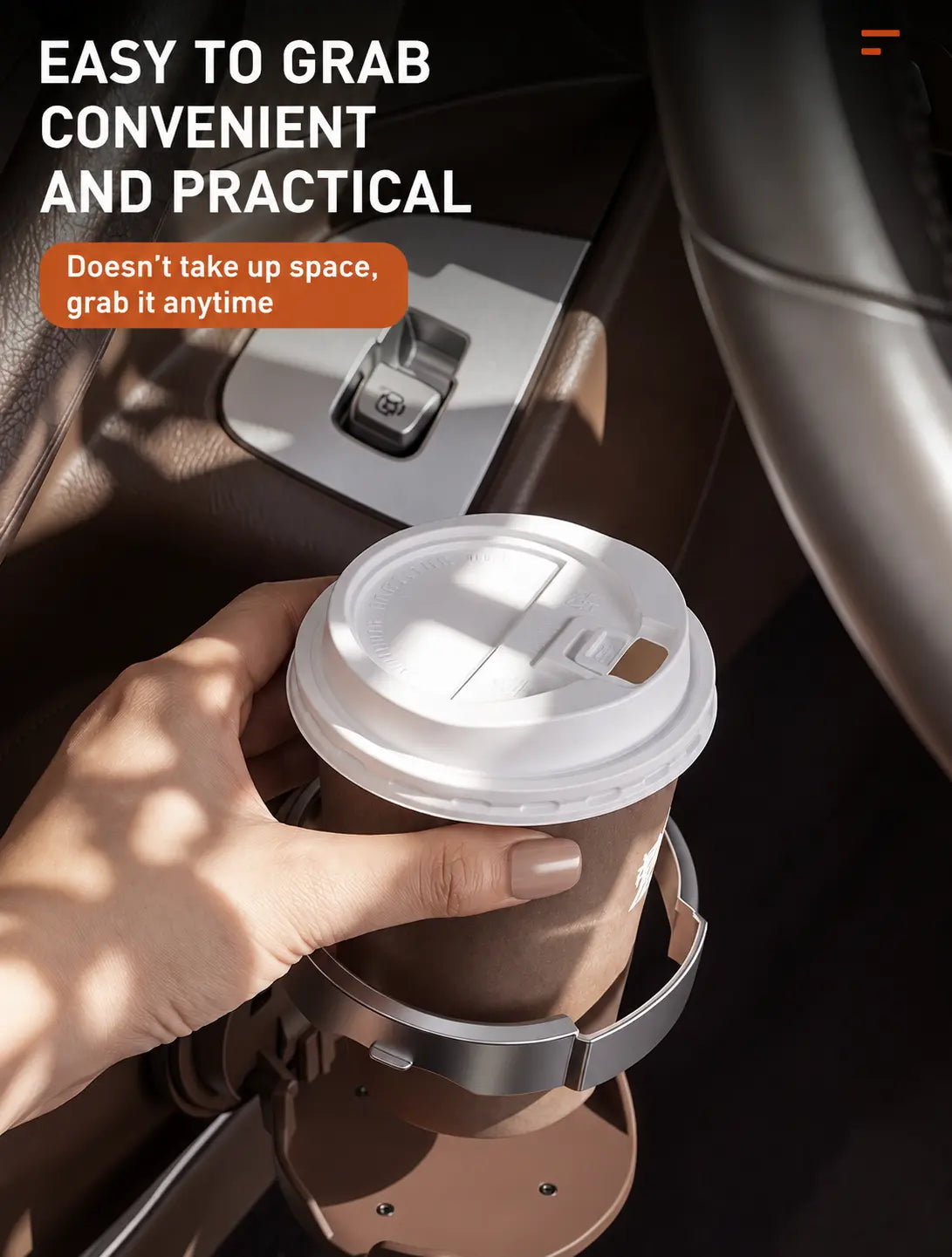 Universal Foldable Car Cup Holder with Hook