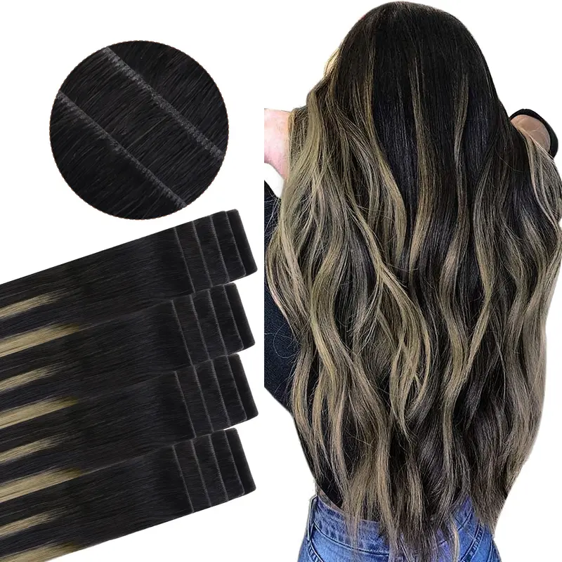 Tape in Human Hair Extensions, Straight Seamless Tape Ins, 20pcs 50g