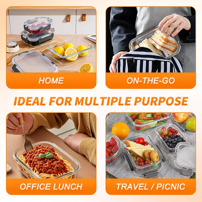 10-Pack Glass Food Storage Containers with Lids, BPA-Free Leak-Proof Airtight Glass Meal Prep Containers, Microwave Oven Freezer Safe, Stackable Glass Lunch Containers for Kitchen
