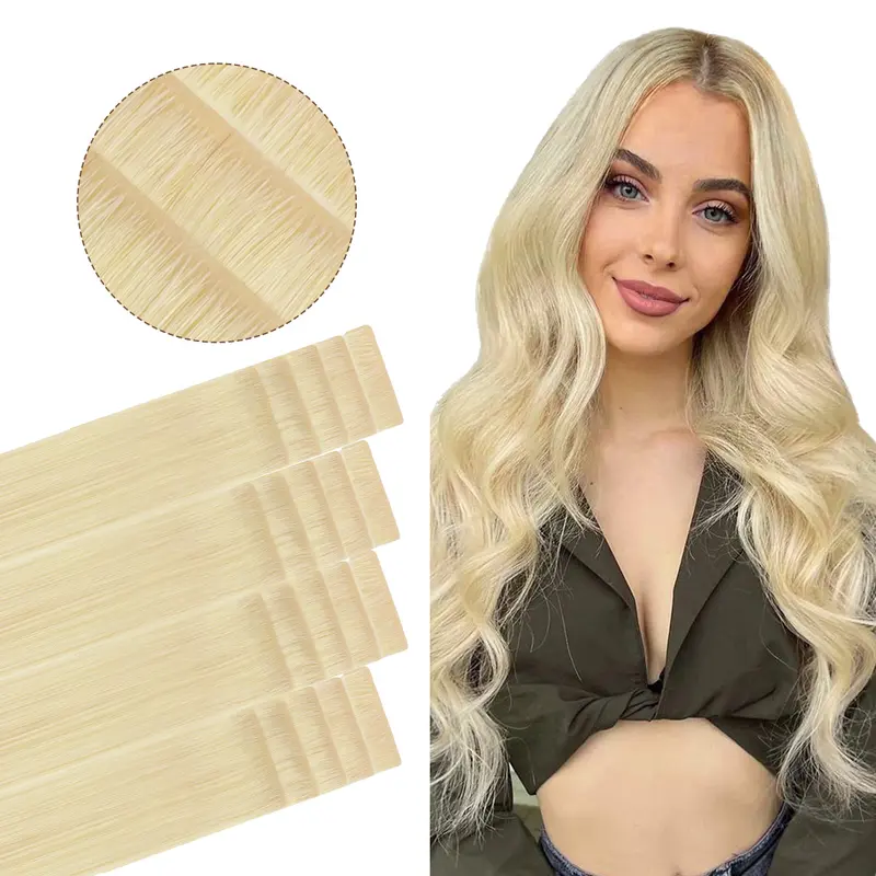 Tape in Human Hair Extensions, Straight Seamless Tape Ins, 20pcs 50g