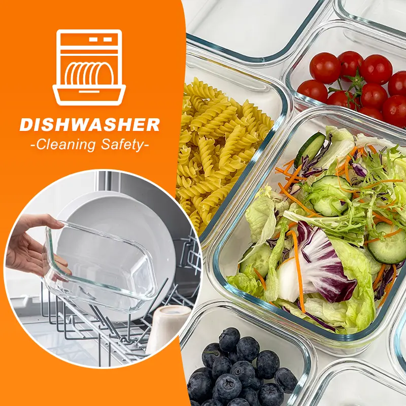 10-Pack Glass Food Storage Containers with Lids, BPA-Free Leak-Proof Airtight Glass Meal Prep Containers, Microwave Oven Freezer Safe, Stackable Glass Lunch Containers for Kitchen