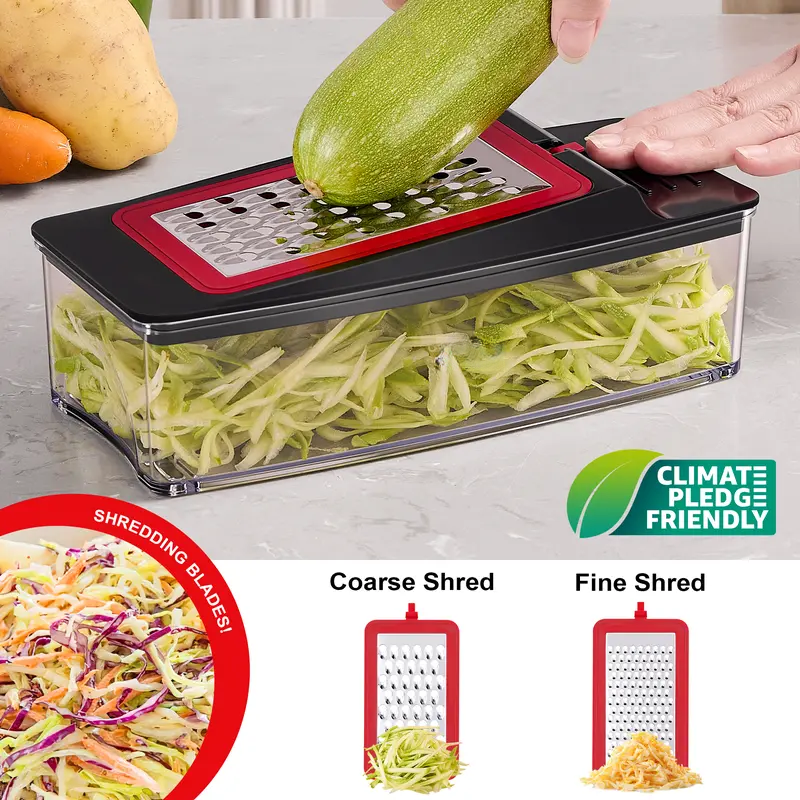 Vegetable Chopper, Multi Blade Veggie Dicer Slicer with Storage Container for Meal Prep